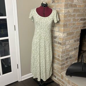 Green Leopard Print Midi Dress